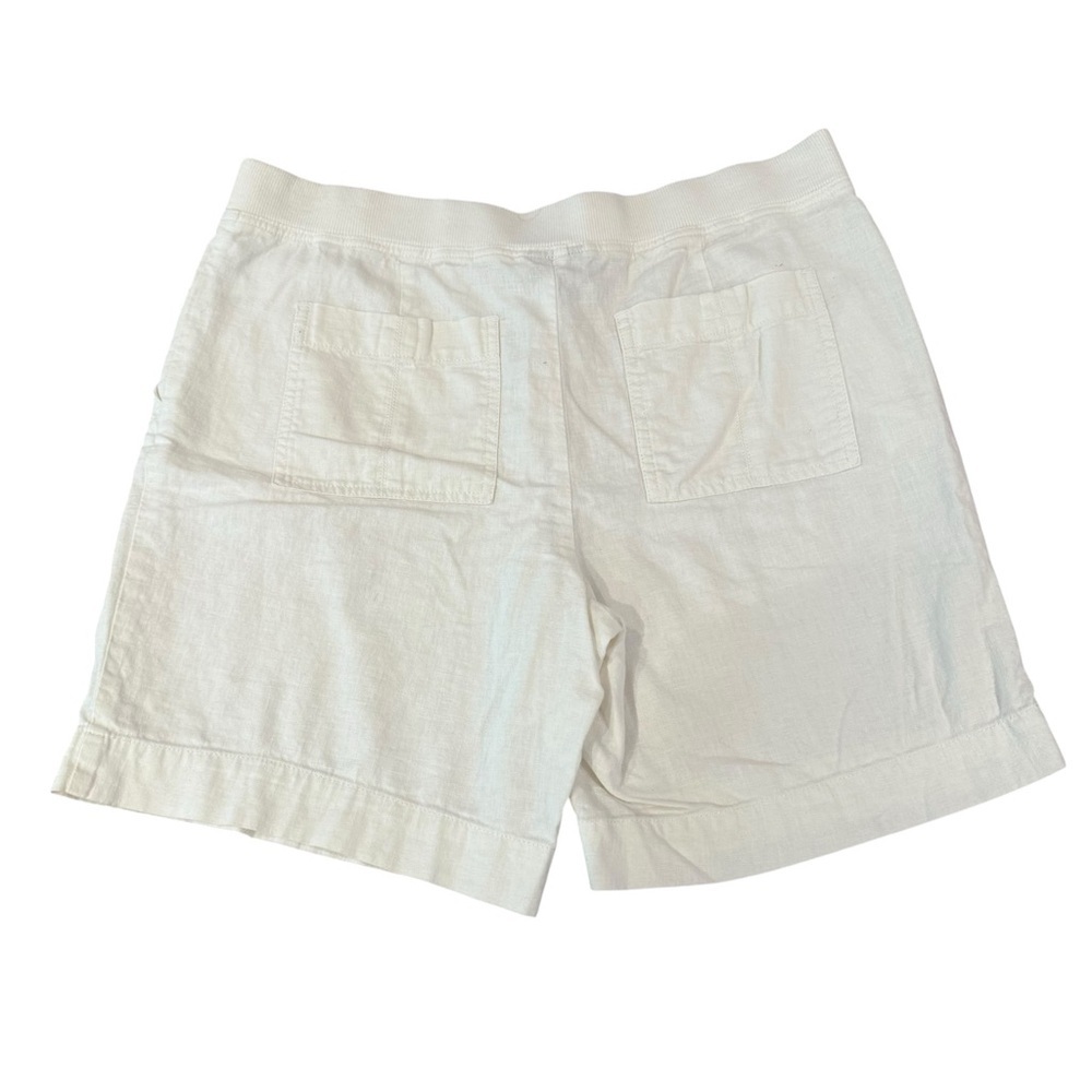 J Jill White Linen Blend Shorts Casual Style Size 10 - Picture 5 of 9